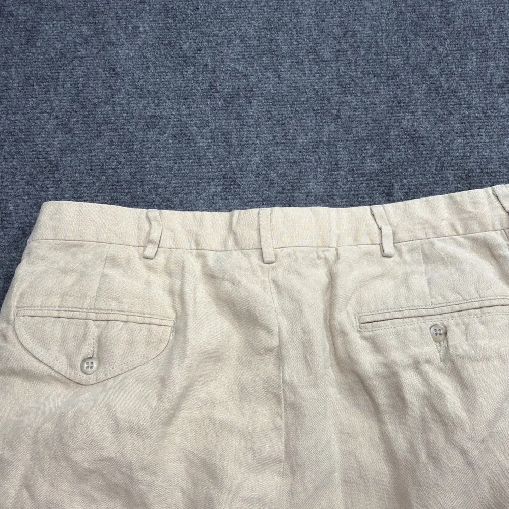 Vintage 1990's Polo Ralph Lauren Pleated Trouser Pants 100% LINEN 34x25 RARE!!